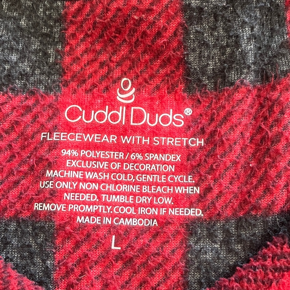 Cuddl Duds Buffalo Check Fleece Shirt - Picture 2 of 2